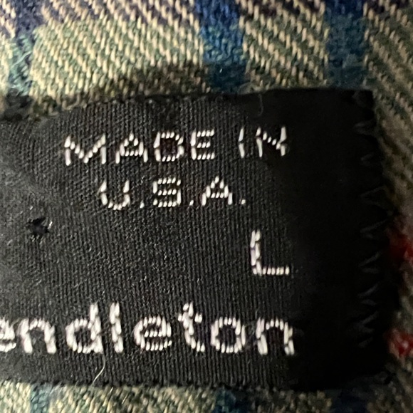 Pendleton Trendy Fall Green Plaid Flannel Shirt - Picture 8 of 9